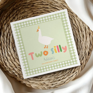 Two Silly Farmyard Goose 2nd Birthday Napkin