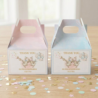 Two Silly Geese Boy & Girl Twins Birthday Favour Box