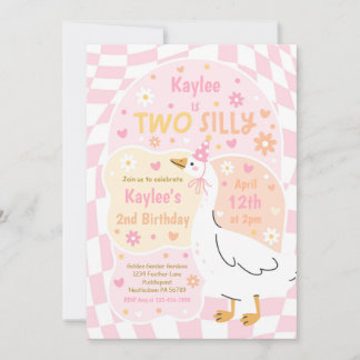 Two Silly Goose 2nd Birthday Party Spring Birthday Invitation