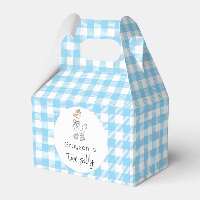 Two Silly Goose Blue 2nd Birthday Favour Box (Front Side)