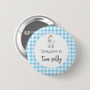 Two Silly Goose Blue Birthday 6 Cm Round Badge