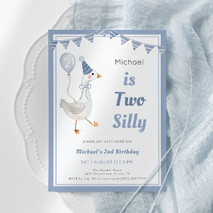 Two Silly Goose Boy 2nd Birthday Party Invitation