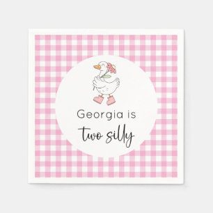 Two Silly Goose Pink Birthday Napkin
