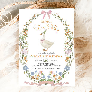 Two Silly Goose Wildflower 2nd Birthday Invitation