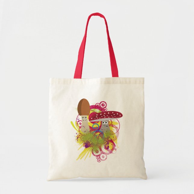 Two Silly Mushrooms Tote Bag (Front)