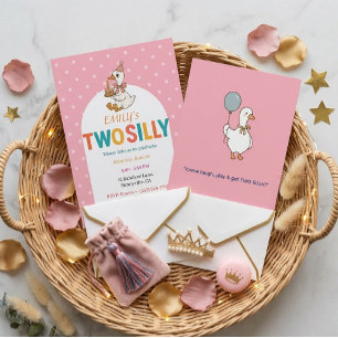 Two Silly Theme Modern Viral Aesthetic Birthday Invitation