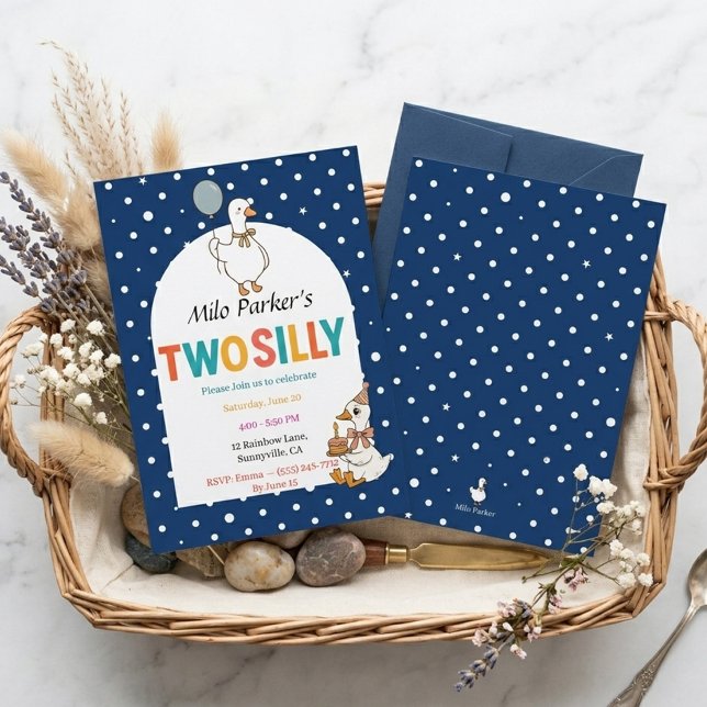 Two Silly Theme Modern Viral Aesthetic Birthday Invitation (Creator Uploaded)