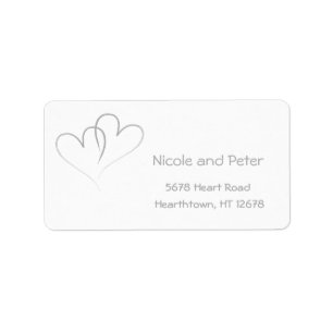 Two Silver Hearts intertwined Label