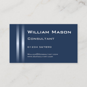 Two Silver Stripes Blue Business Card