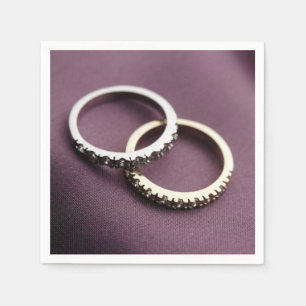 Two Silver Wedding Rings Paper Napkins
