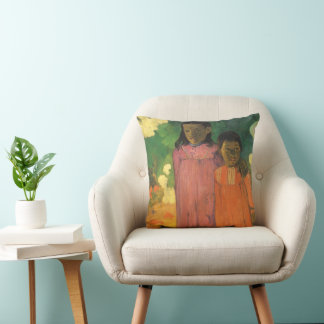 Two Sisters by Paul Gauguin, Vintage Fine Art Cushion