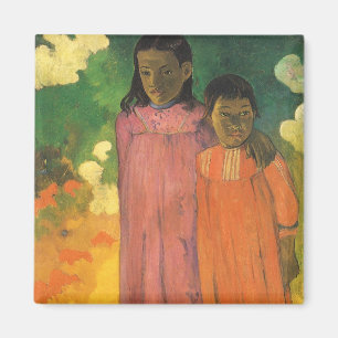 Two Sisters by Paul Gauguin, Vintage Fine Art Magnet