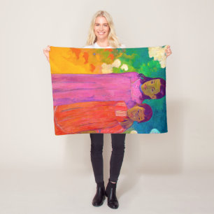 Two Sisters, Gauguin Fleece Blanket