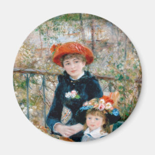 Two Sisters on Terrace by Renoir. Fine art print. Magnet