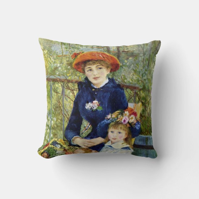 Two Sisters (On the Terrace) By Pierre Renoir Cushion (Front)