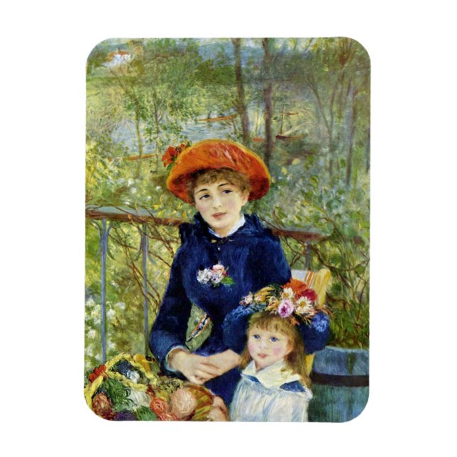 Two Sisters (On the Terrace) By Pierre Renoir Magnet (Vertical)