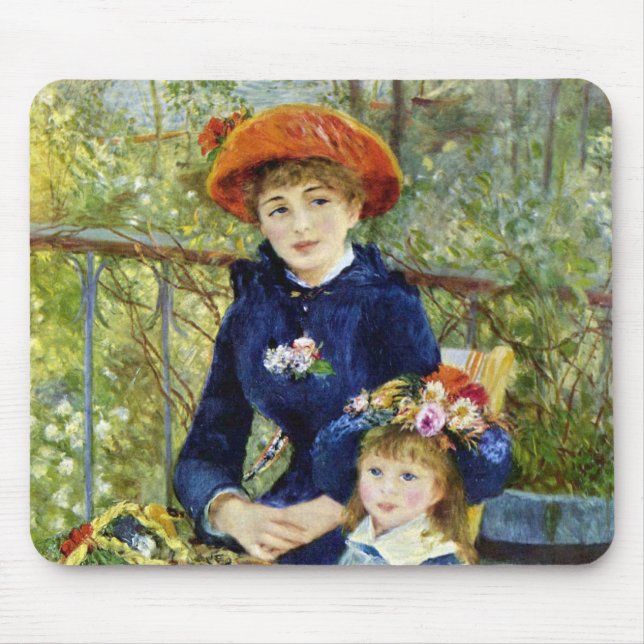 Two Sisters (On the Terrace) By Pierre Renoir Mouse Mat (Front)