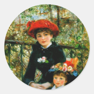 Two Sisters On the Terrace by Renoir Classic Round Sticker