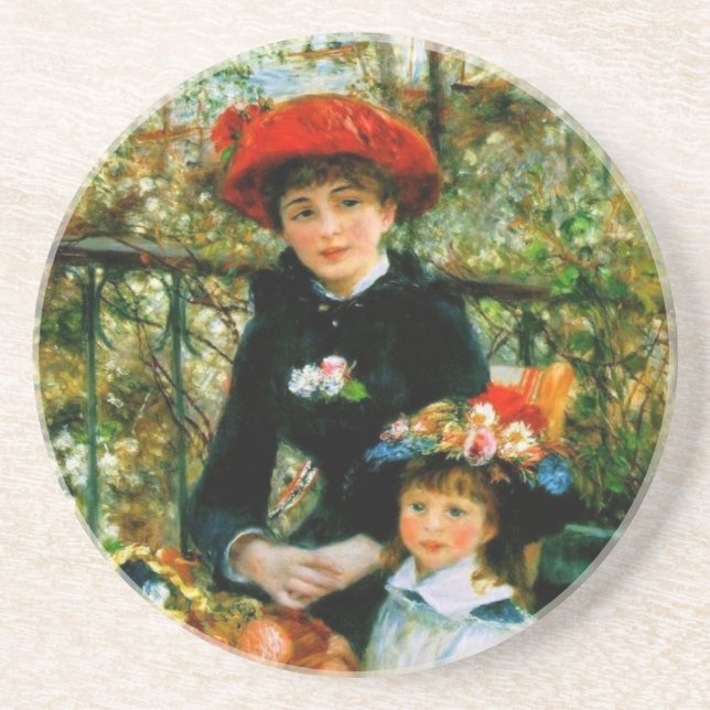 Two Sisters On the Terrace by Renoir Coaster (Front)
