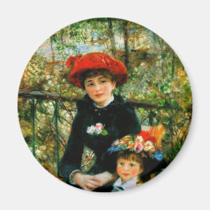 Two Sisters On the Terrace by Renoir Magnet