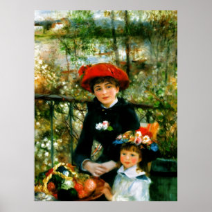 Two Sisters On the Terrace by Renoir Poster