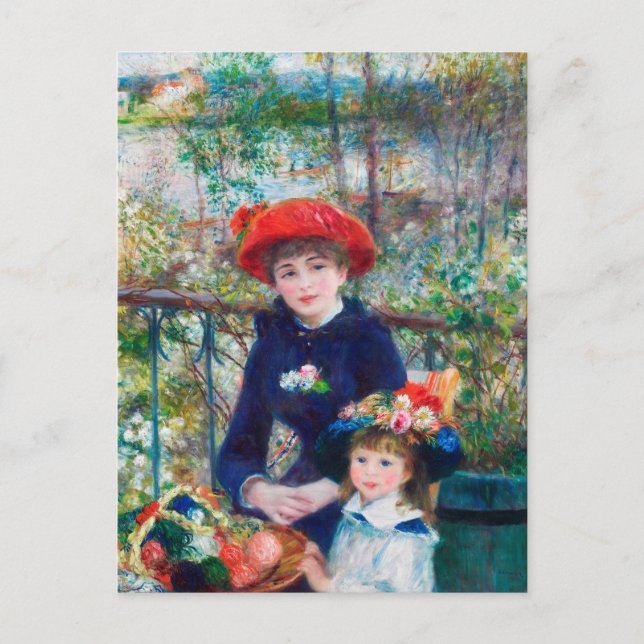 Two Sisters (On the Terrace) Pierre Auguste Renoir Postcard (Front)
