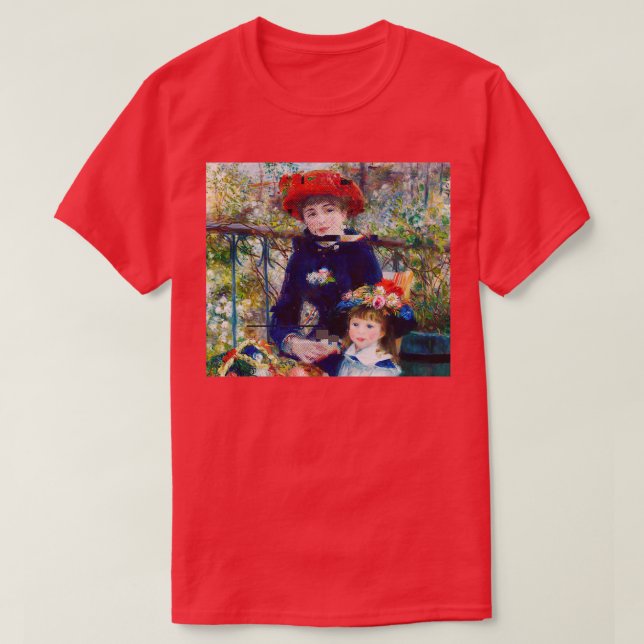 Two Sisters on the Terrace Pixel Glitch 2 T-Shirt (Design Front)