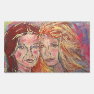 Two Sisters Rectangular Sticker