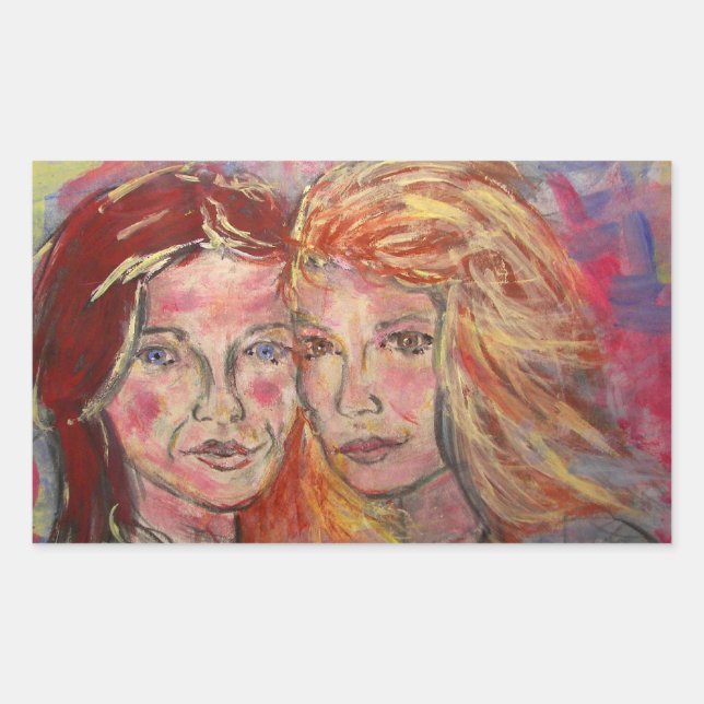 Two Sisters Rectangular Sticker (Front)