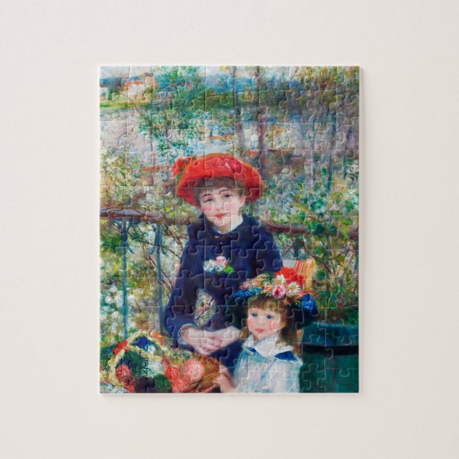 Two Sisters - Renoir Impressionist Painting 1881 Jigsaw Puzzle (Vertical)