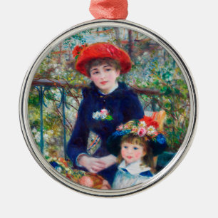 Two Sisters - Renoir Impressionist Painting 1881 Metal Tree Decoration