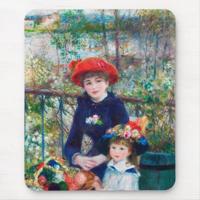 Two Sisters - Renoir Impressionist Painting 1881 Mouse Mat (Front)