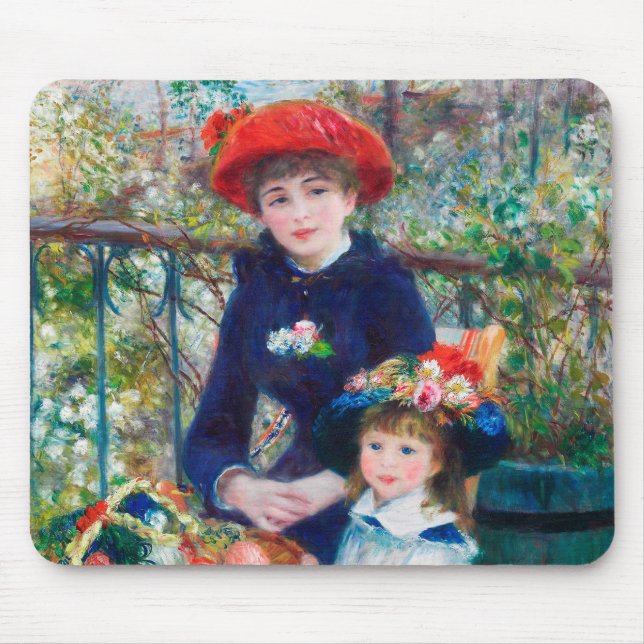 Two Sisters - Renoir Impressionist Painting 1881 Mouse Mat (Front)