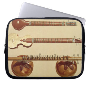 Two sitars and a rudra vina, Indian, from 'Musical Laptop Sleeve
