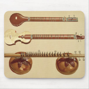 Two sitars and a rudra vina, Indian, from 'Musical Mouse Mat