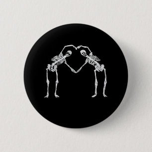 Two Skeleton Hearts Hands Classic 6 Cm Round Badge