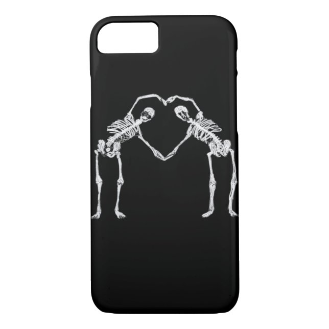 Two Skeleton Hearts Hands Classic Case-Mate iPhone Case (Back)