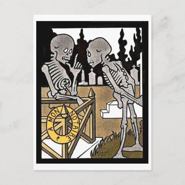 Two Skeletons postcard (Front)