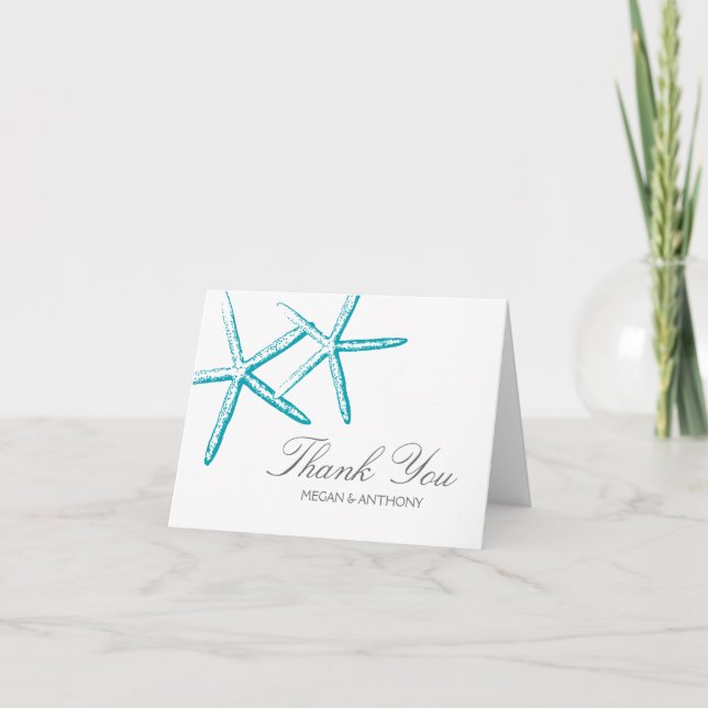 Two Skinny Starfish Thank You Card (Front)