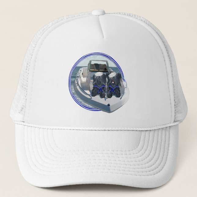 Two Skye Terriers out on the Boat Trucker Hat (Front)