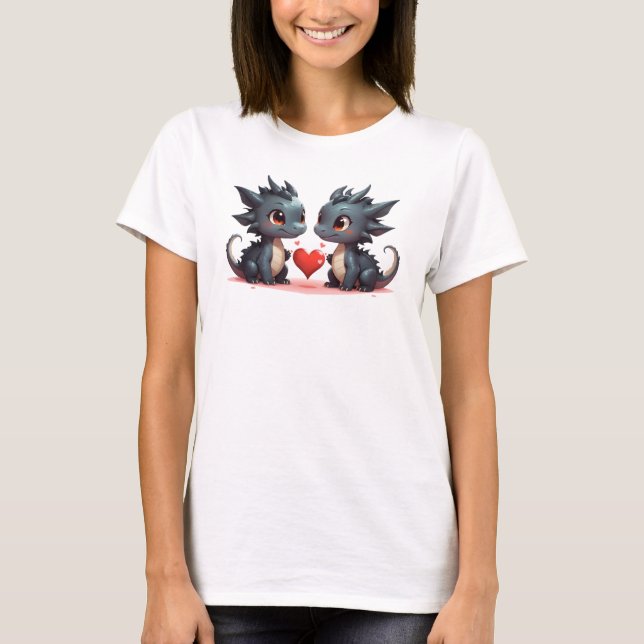 Two small dragons in love T-Shirt (Front)