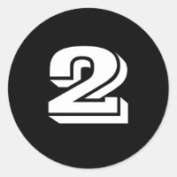 Two Small Round Black Number Stickers by Janz
