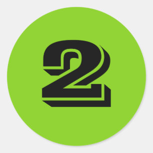 Two Small Round Green Number Stickers by Janz