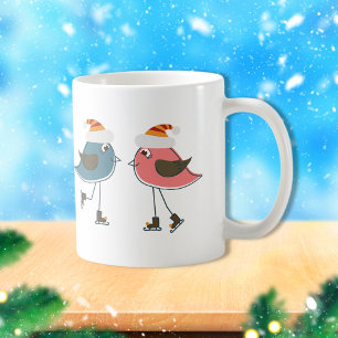Two Snow Birds Ice Skating Coffee Mug