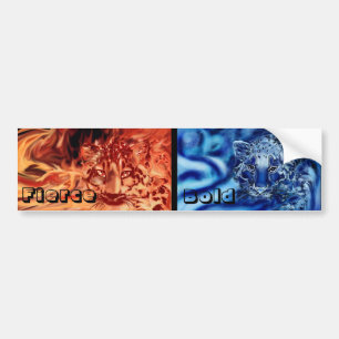 Two snow leopards fire and Ice Bumper Sticker