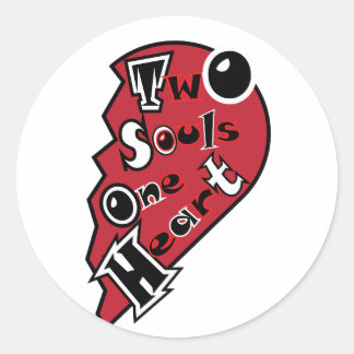 Two Souls One Heart Classic Round Sticker