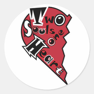 Two Souls One Heart Classic Round Sticker
