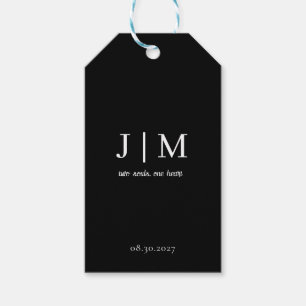 Two Souls,One Heart Elegant Black & White Gift Tag