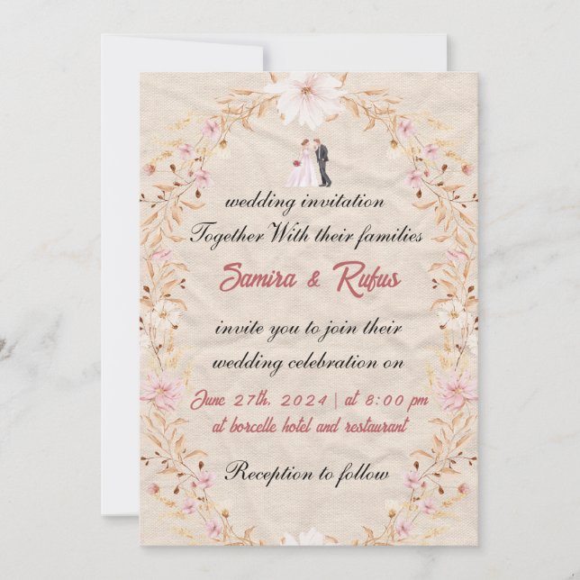 Two Souls, One Heartbeat Invitation (Front)