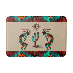 Two Southwest Kokopelli  Bath Mat